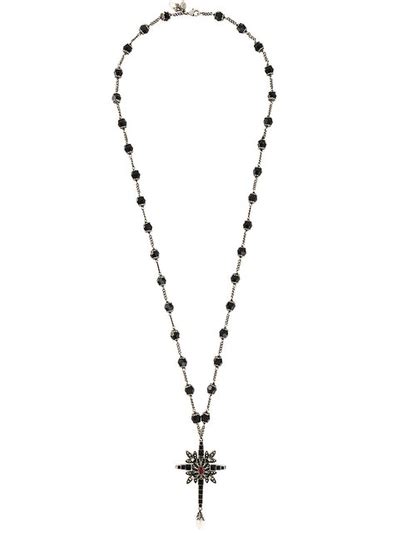 alexander mcqueen beaded cross necklace